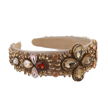 Fashionable retro wide edge sponge compression headband