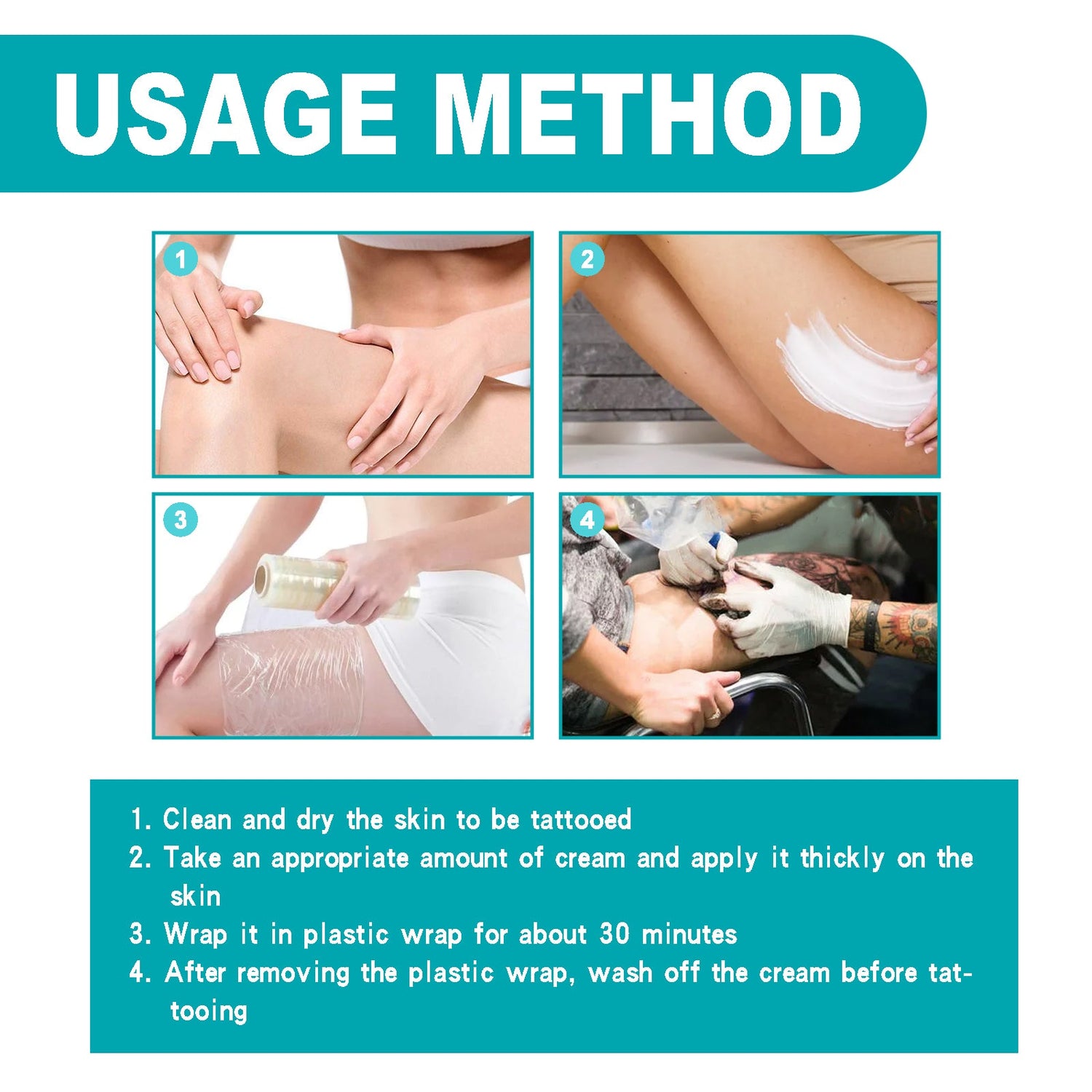 Tattoo Care Cream, Gently Cleanses And Moisturizes Tattooed Skin And Lightens Tattoo Marks