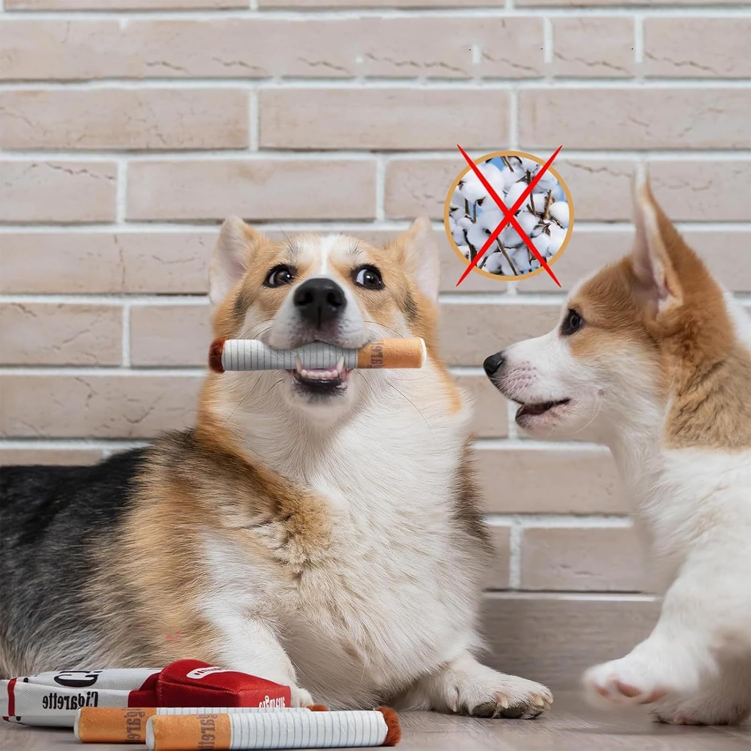 Dog cigarettes with box, sound making toys, pet toys, bite resistant and grinding plush toys, cat supplies