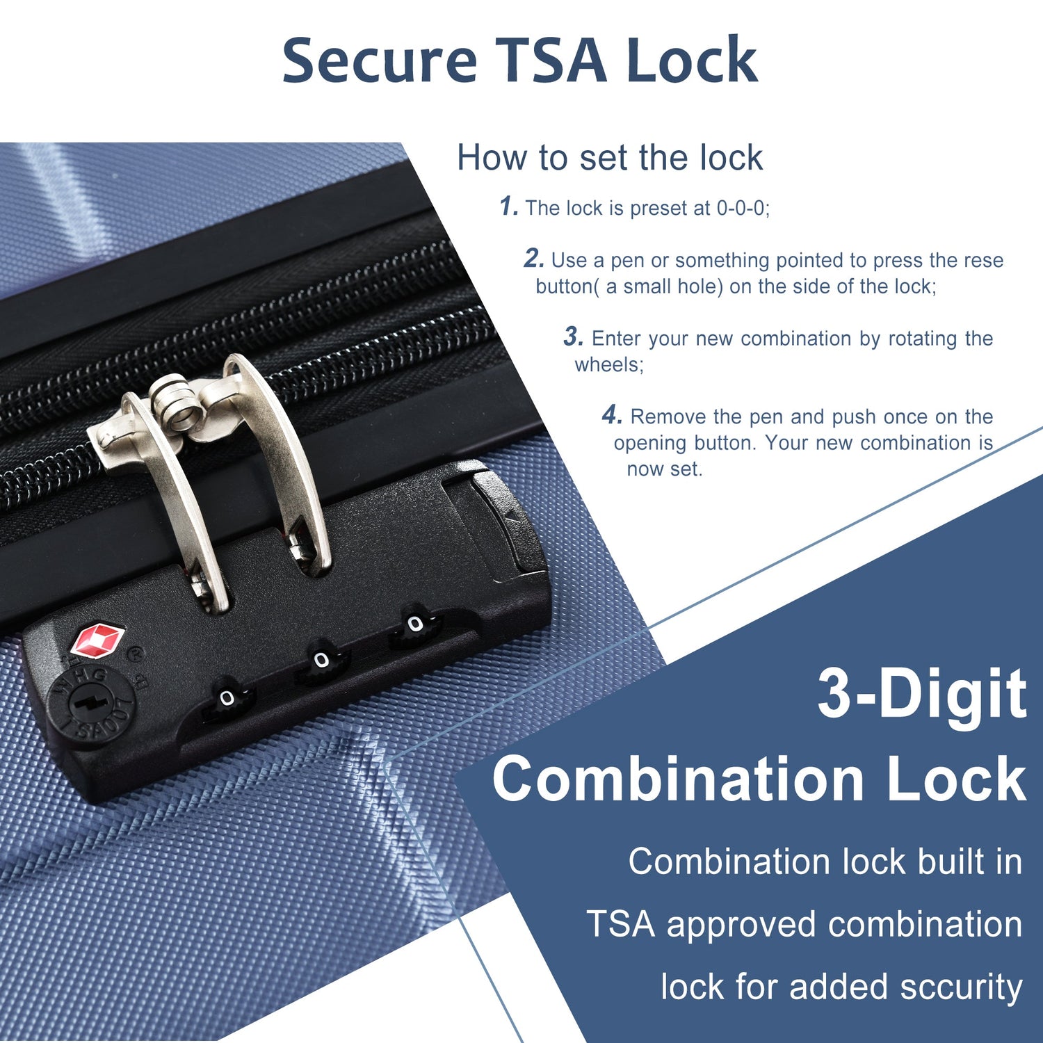 Hardshell Luggage Spinner Suitcase with TSA Lock Lightweight 20&
