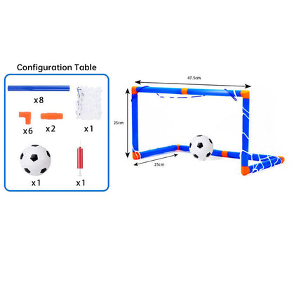 Mini foldable plastic soccer set, detachable posts, high-strength, indoor/outdoor, kids&