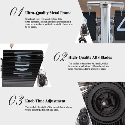 Retro flip digital clock, battery - powered mechanical clock for home &amp; office decor