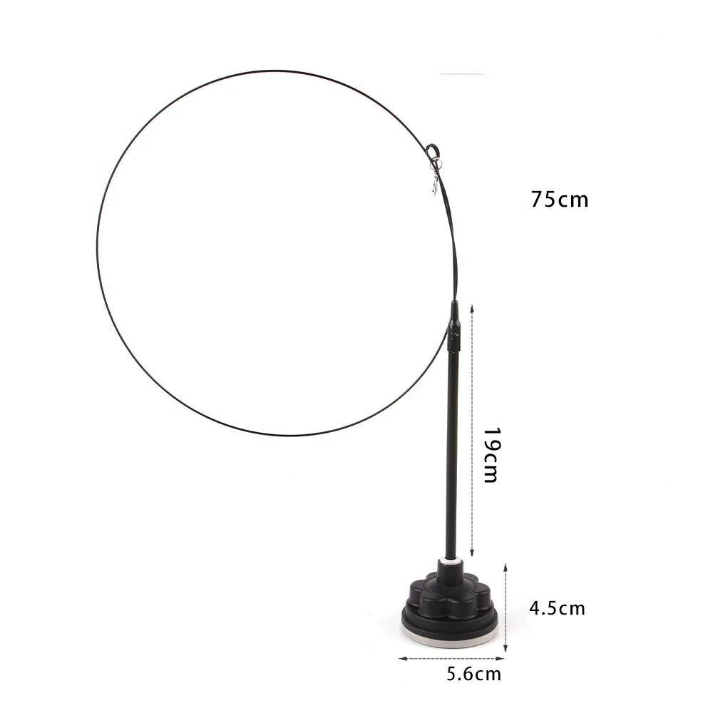 Suction cup cat toy stick that can be attached and held with steel wire multi head interchangeable cat toy and pet supplies