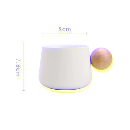 Ceramic Coffee Cup and Saucer Set Espresso Cups Light Luxury Wooden Handle Afternoon Tea Mug Female Original Mugs Couple Gifts