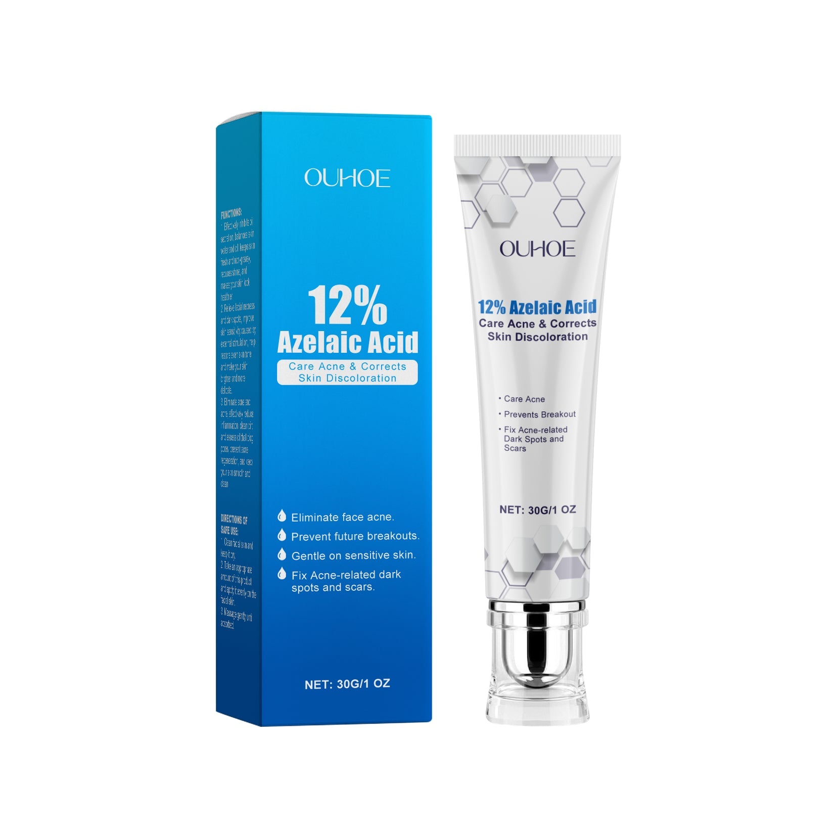 Azelaic Acid Acne Cream Gently Nourishes And Moisturizes Skin And Balances Oil And AcneOuhoe Azelaic Acid Acne Cream Gently Nourishes And Moisturizes Skin And Balances Oil And Acne