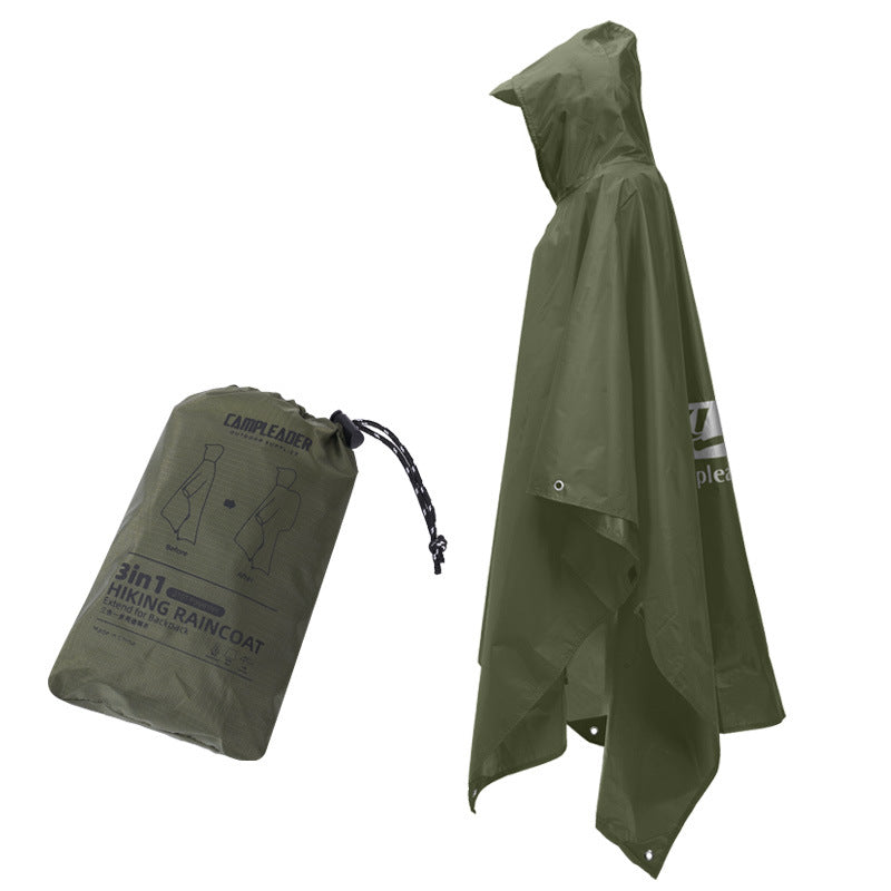 3 - in - 1 Waterproof Rain Poncho for Outdoor Use: Motorcycle, Camping, Hiking &amp; Travel