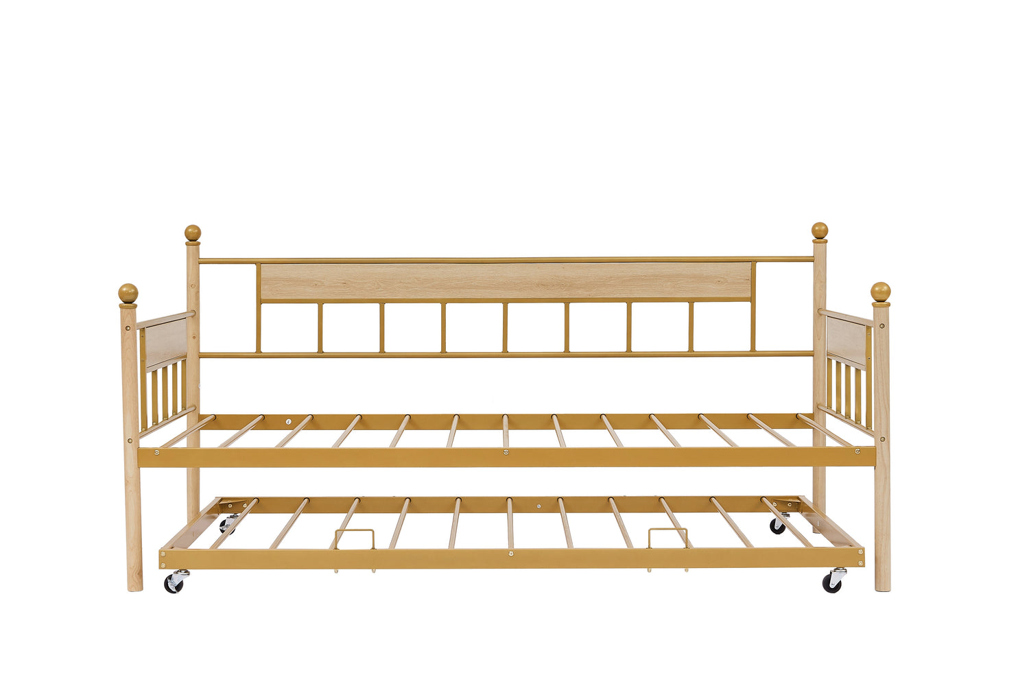 Daybed sofa bed metal framed with trundle twin size  golden 77&