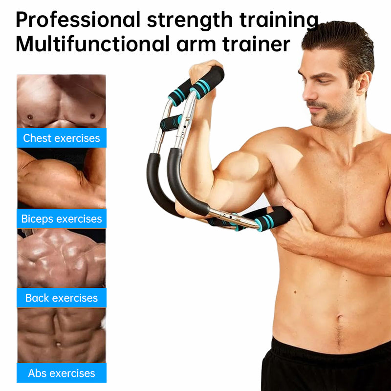 Adjustable Spring Twister Arm Exerciser: Strengthen forearms, triceps &amp; chest. Portable home fitness gear.