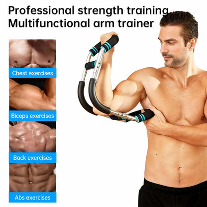 Adjustable Spring Twister Arm Exerciser: Strengthen forearms, triceps &amp; chest. Portable home fitness gear.