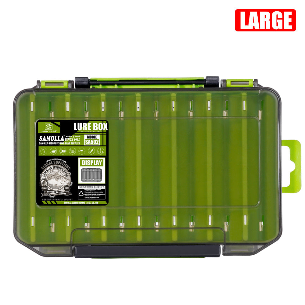 14-Compartment Fishing Tackle Box for Accessories, Lures &amp; Hooks, Double-Sided Organizer.