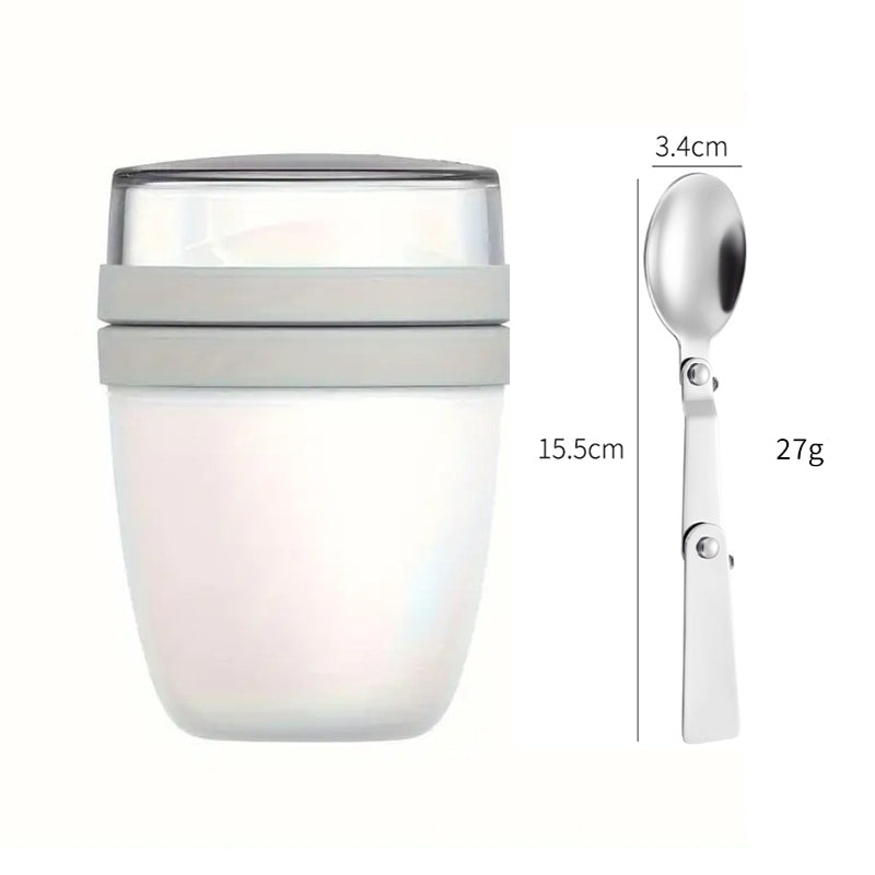 Portable Yogurt Cereal Cups with Lids. Ideal for Overnight Oats, DIY Salads &amp; Parfaits. Great for Breakfast or Lunch
