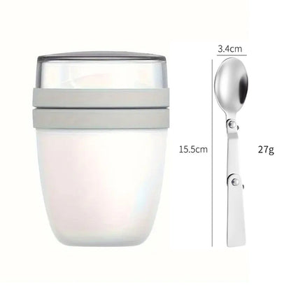 Portable Yogurt Cereal Cups with Lids. Ideal for Overnight Oats, DIY Salads &amp; Parfaits. Great for Breakfast or Lunch