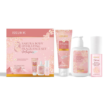 Cherry Blossom Body Care Set, Gentle Cleansing Water Moisturizing And Nourishing Skin Fragrance
