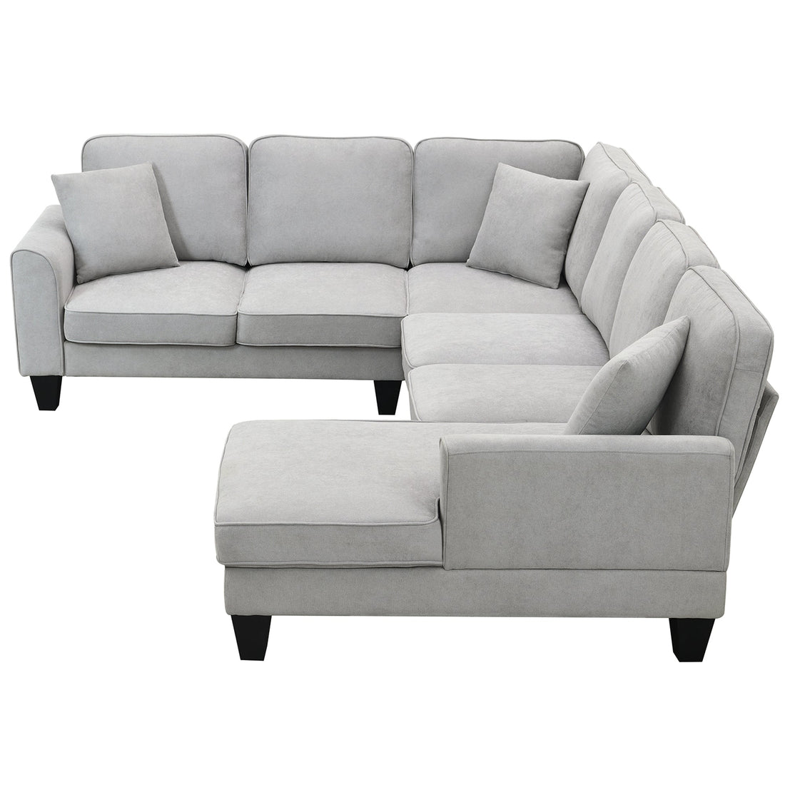 [VIDEO provided] [New] 108*85.5" Modern U Shape Sectional Sofa 7 Seat Fabric Sectional Sofa Set