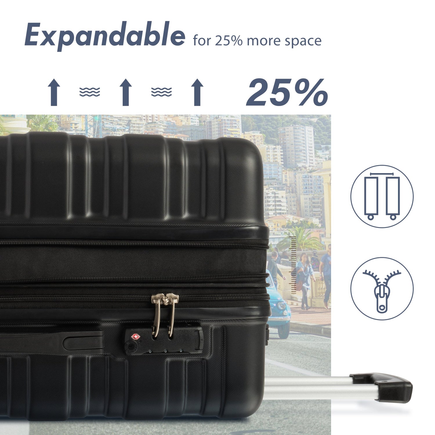 Hardshell Luggage Sets 3 Pcs Spinner Suitcase with TSA Lock Lightweight 20&