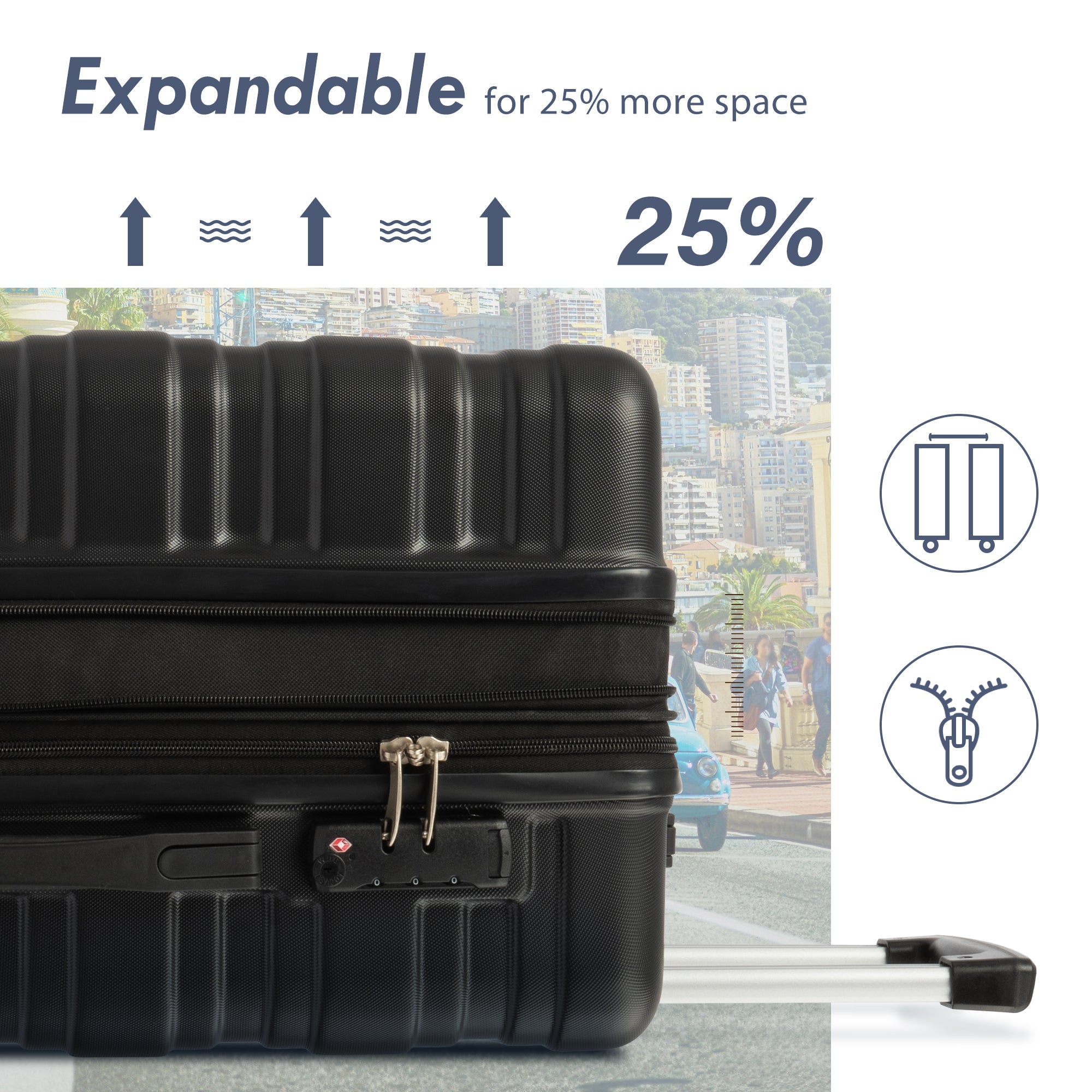 Hardshell Luggage Sets 3 Pcs Spinner Suitcase with TSA Lock Lightweight 20&