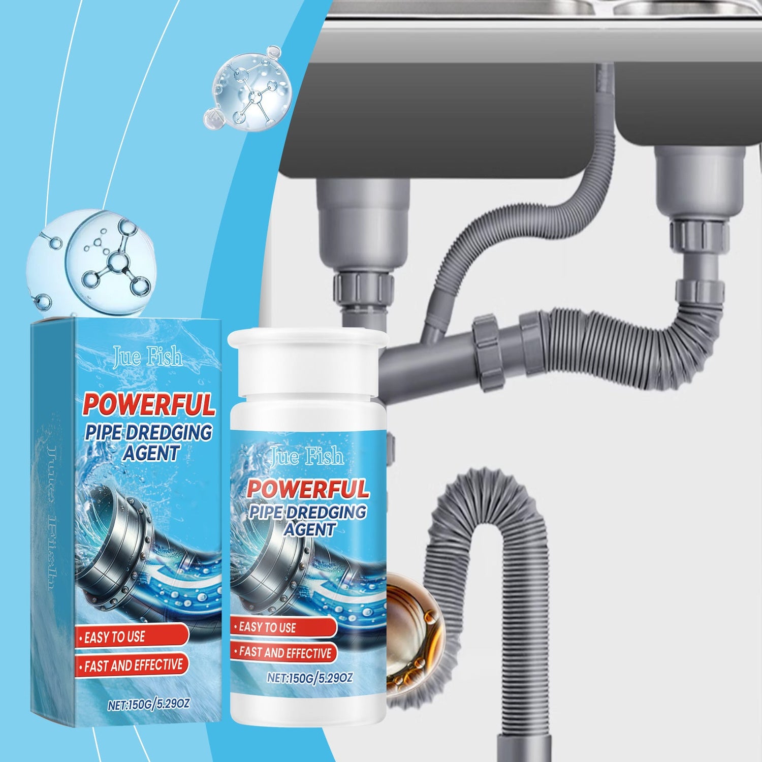 Pipe Dredge Agent Sink Drain Kitchen Toilet Pipe Quick Dredge Clean Decontaminate