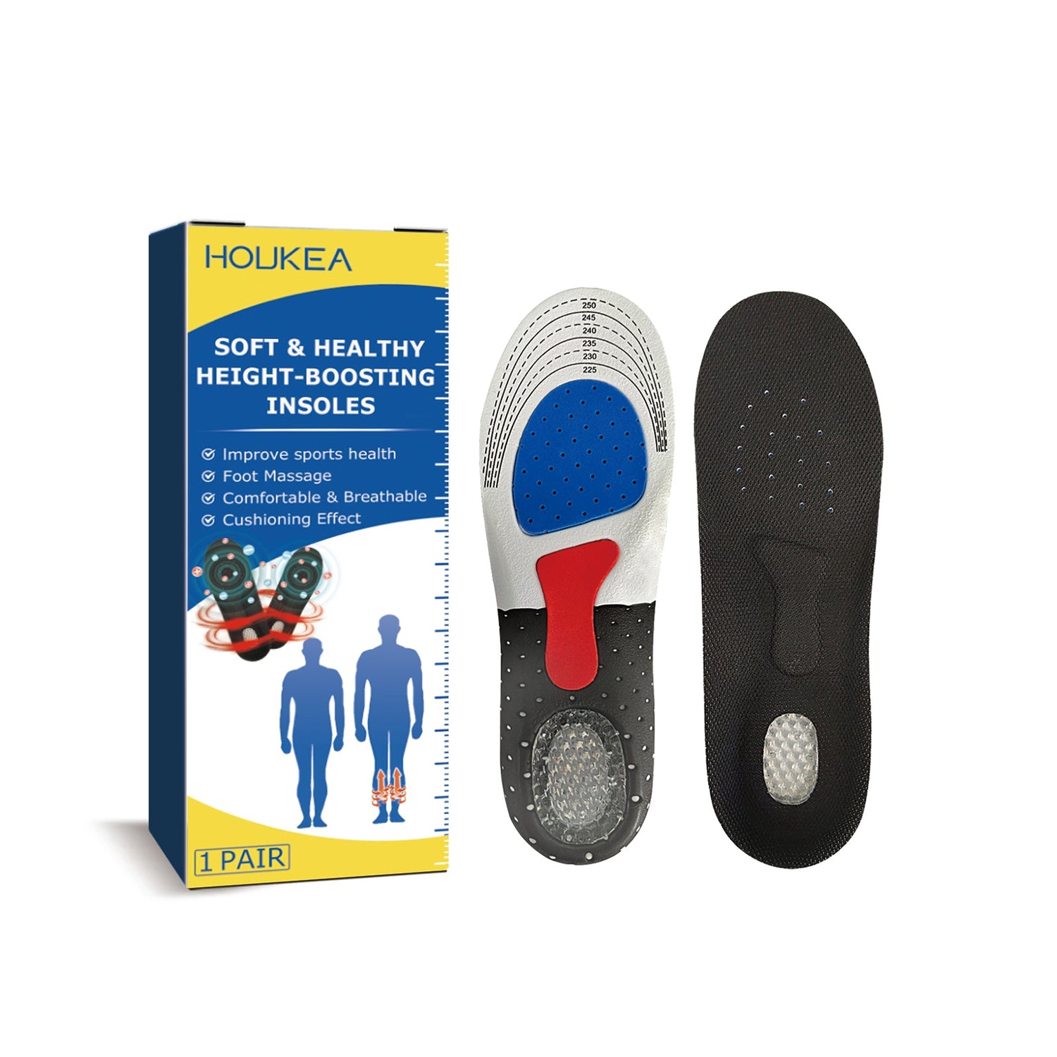 Soft &amp; Healthy Height-Boosting Insoles, Promote Non-Slip And Wear Resistant Arch Support Foot Posture Correction Body Care Breathable Insoles