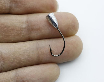 Rompin 10pcs/bag overturned hook lead fishing hooks
