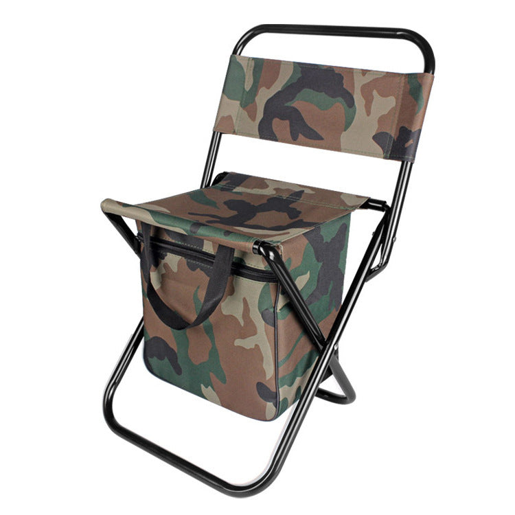 Outdoor Camping Folding Chair with Storage Backrest and Carrying Bag for Art Students&