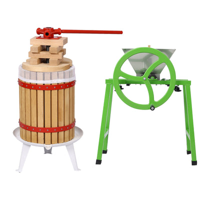 Fruit Wine Press and Crusher and Filter Bag,100% Nature Apple&amp;Grape&amp;Berries Crusher Manual Juice Maker for Kitchen