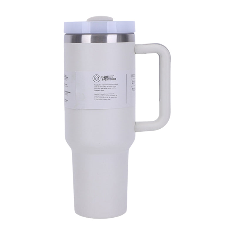 40 oz Insulated Tumbler with Straw, Handle &amp; Lid – Stainless Steel, Hot &amp; Cold Drinks, Fits Car Cup Holders