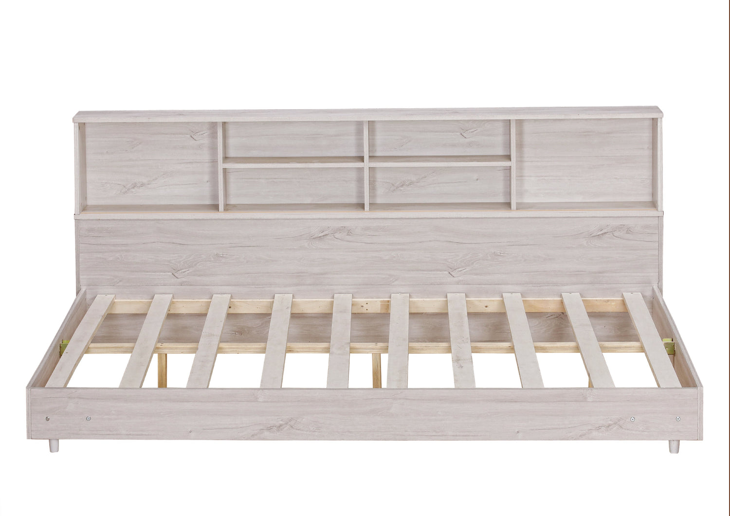 Full Size Daybed Frame with Storage Bookcases White Oak