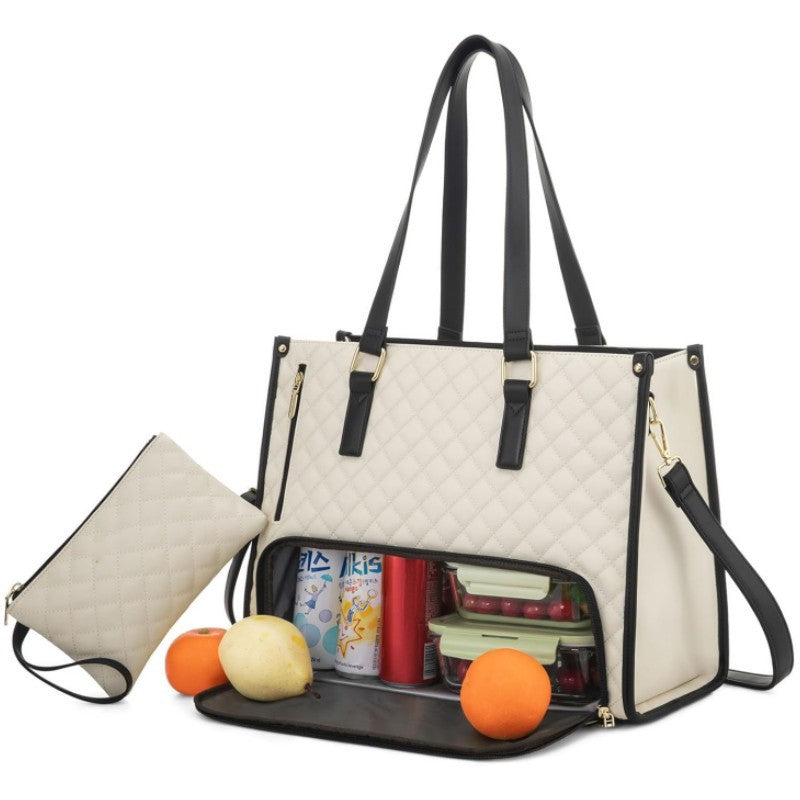 2-in-1 Travel Tote: Laptop &amp; Insulated Lunch Bag. Ideal for Business, Work, Nursing, Office, College, Casual Use