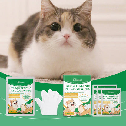 Pet Disposable Cleaning Gloves Dog Cat Hair And Skin Gentle Cleaning Care Gloves