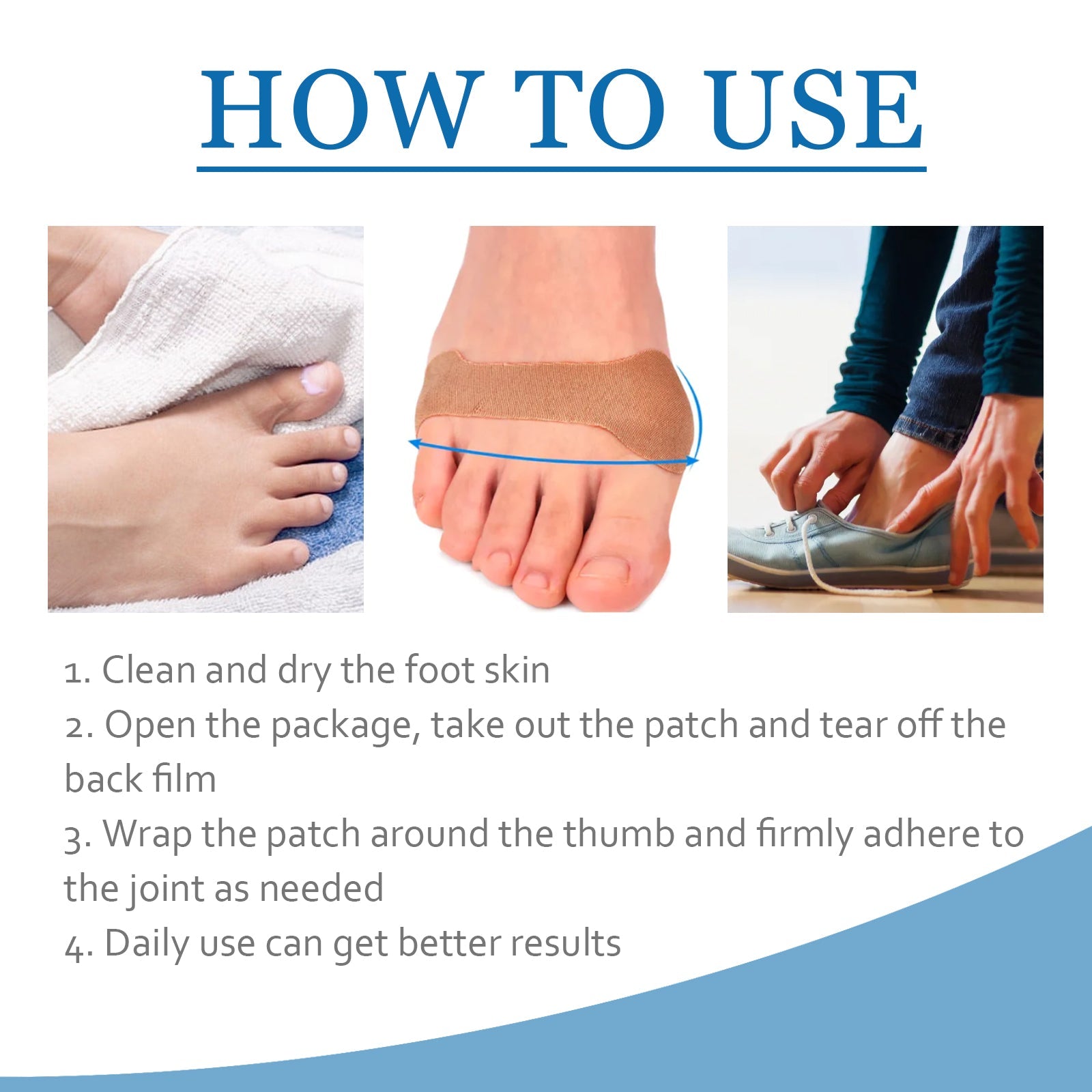 Thumb Toe Correction Patch, Big Toe Valgus Toe Swelling Correction Joint Pain Care Patch