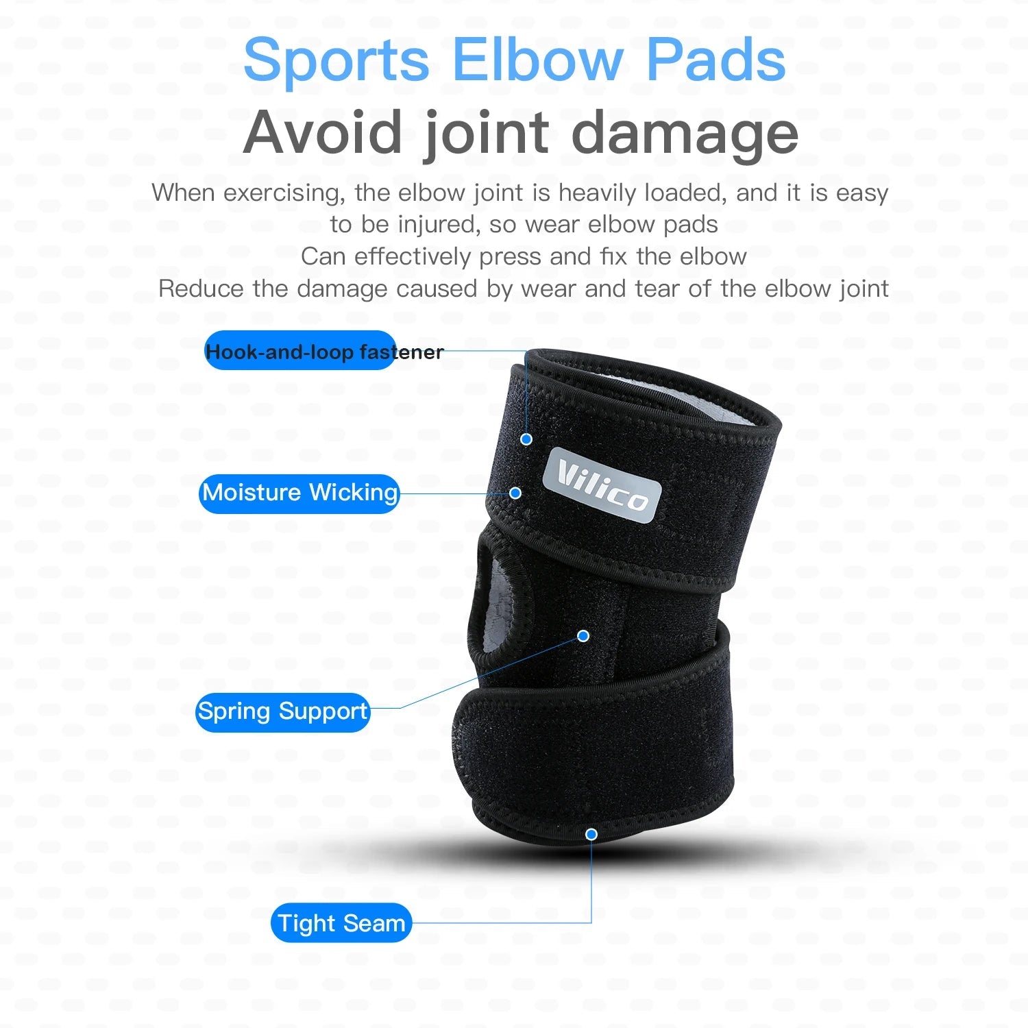 Outdoor fitness soccer bike elbow guard with spring support, breathable pressure fixing protective gear