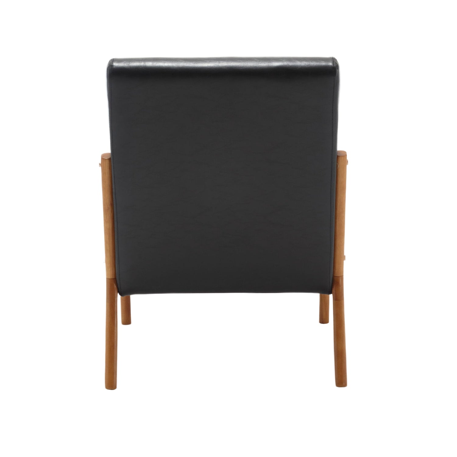 COOLMORE modern style chair, solid wood cushion lounge armchair with a pillow (black PU)