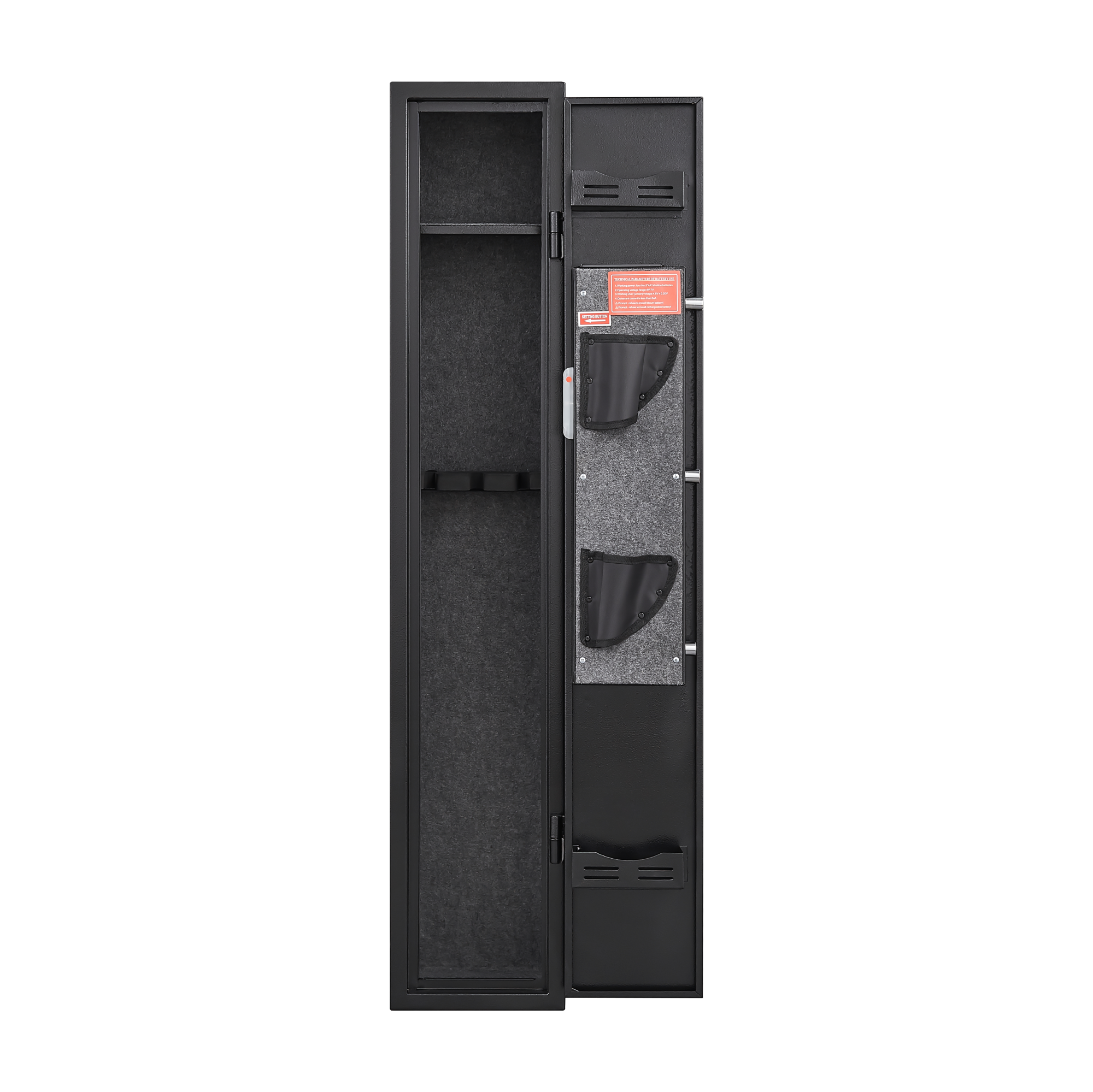 5 gun safes with 3 pistol pockets, quick access biometric adjustable heavy-duty gun rack mounted gun safes