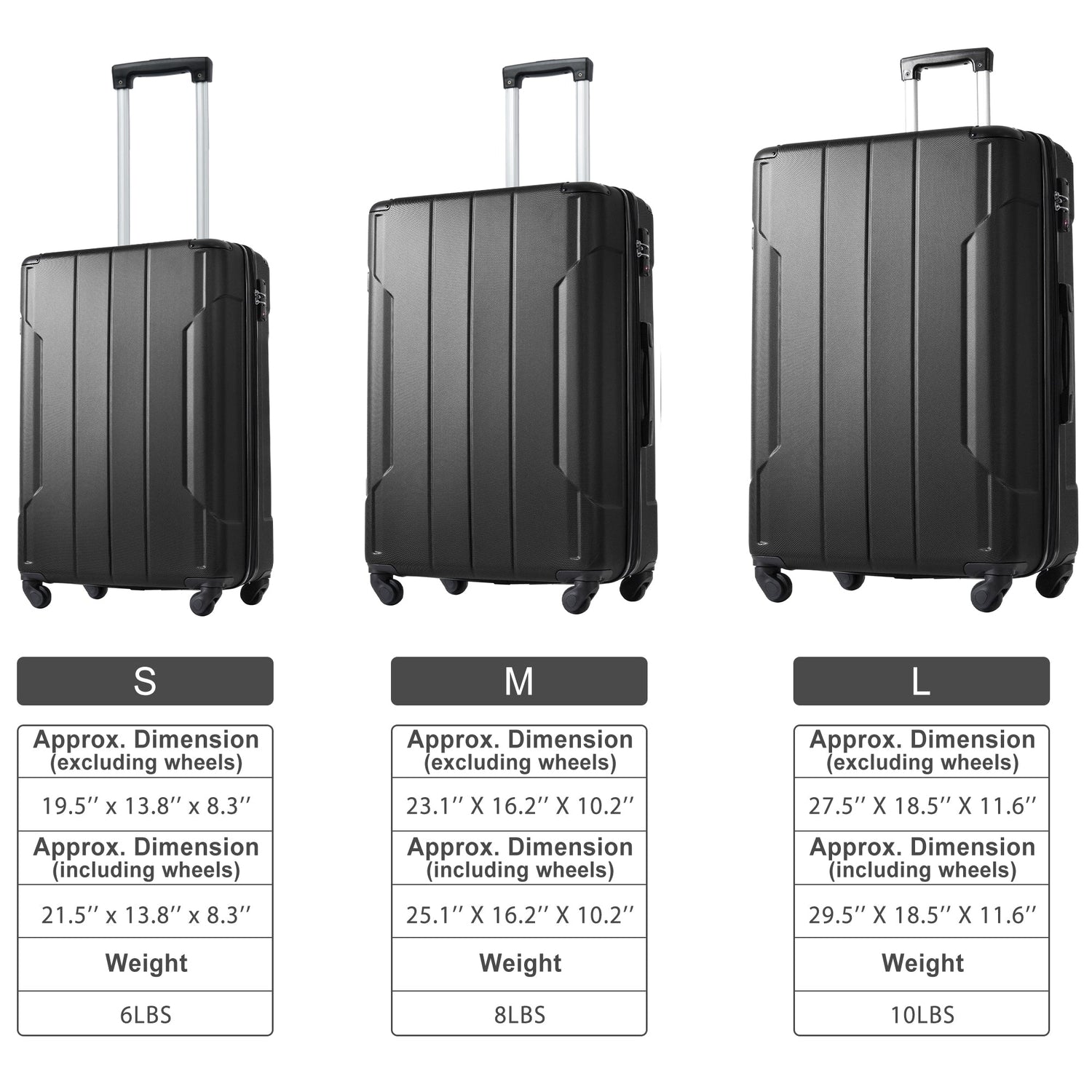 Hardshell Luggage Spinner Suitcase with TSA Lock Lightweight Expandable 28&