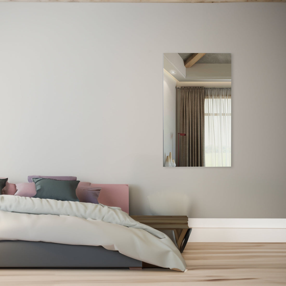 60"x36" Oversized Modern Rectangle Bathroom Mirror with Silver Frame Decorative Large Wall Mirrors for Bathroom Living Room