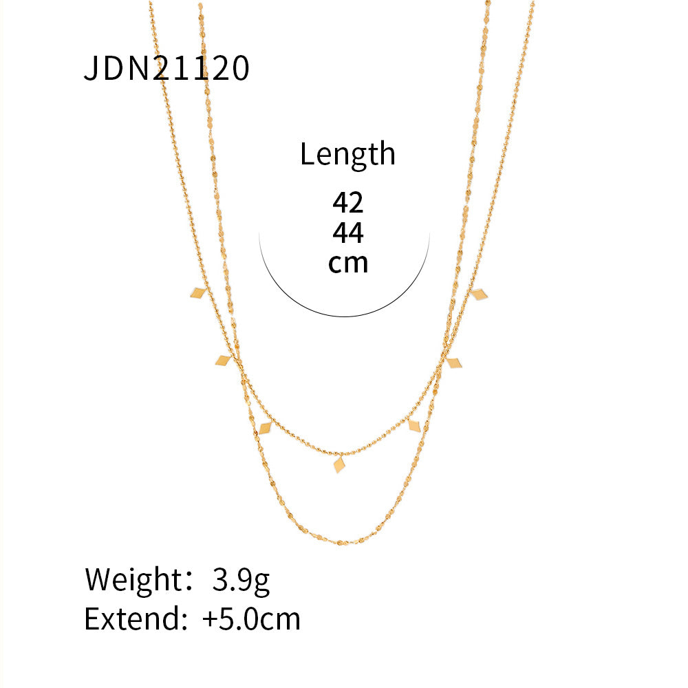 Double layered tassel necklace French fashion niche collarbone chain light luxury niche design necklace