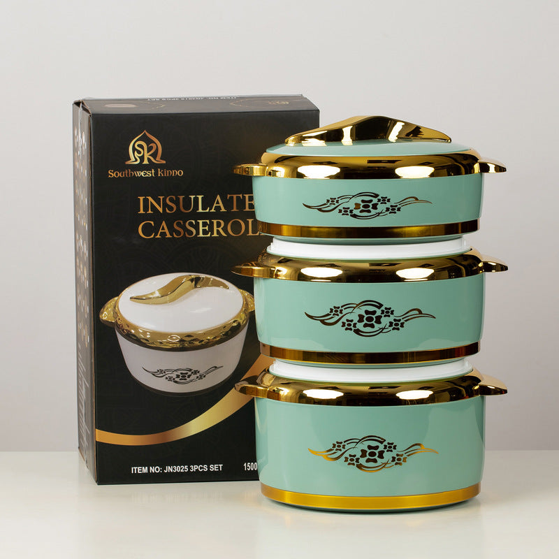 3-Piece Insulated Food Container Set (1.5L, 2L, 2.5L) - Ideal for Ramadan Celebrations, Weddings, Family Gatherings &amp; More
