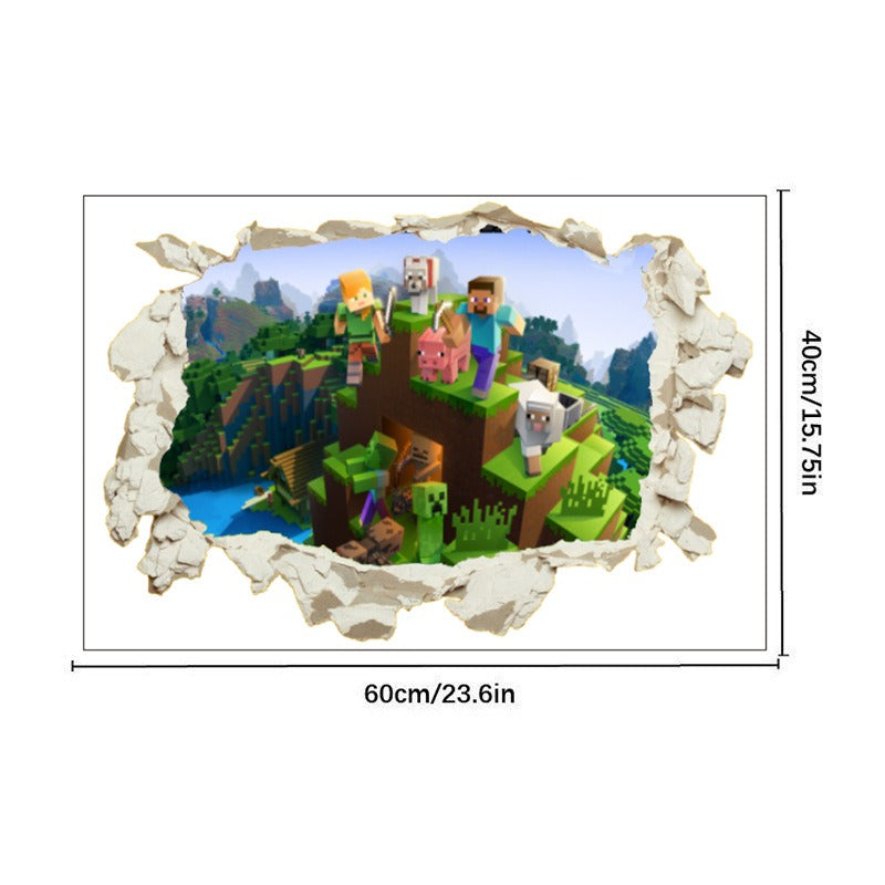 Minecraft run away My World Wall Stickers Living Room Children&