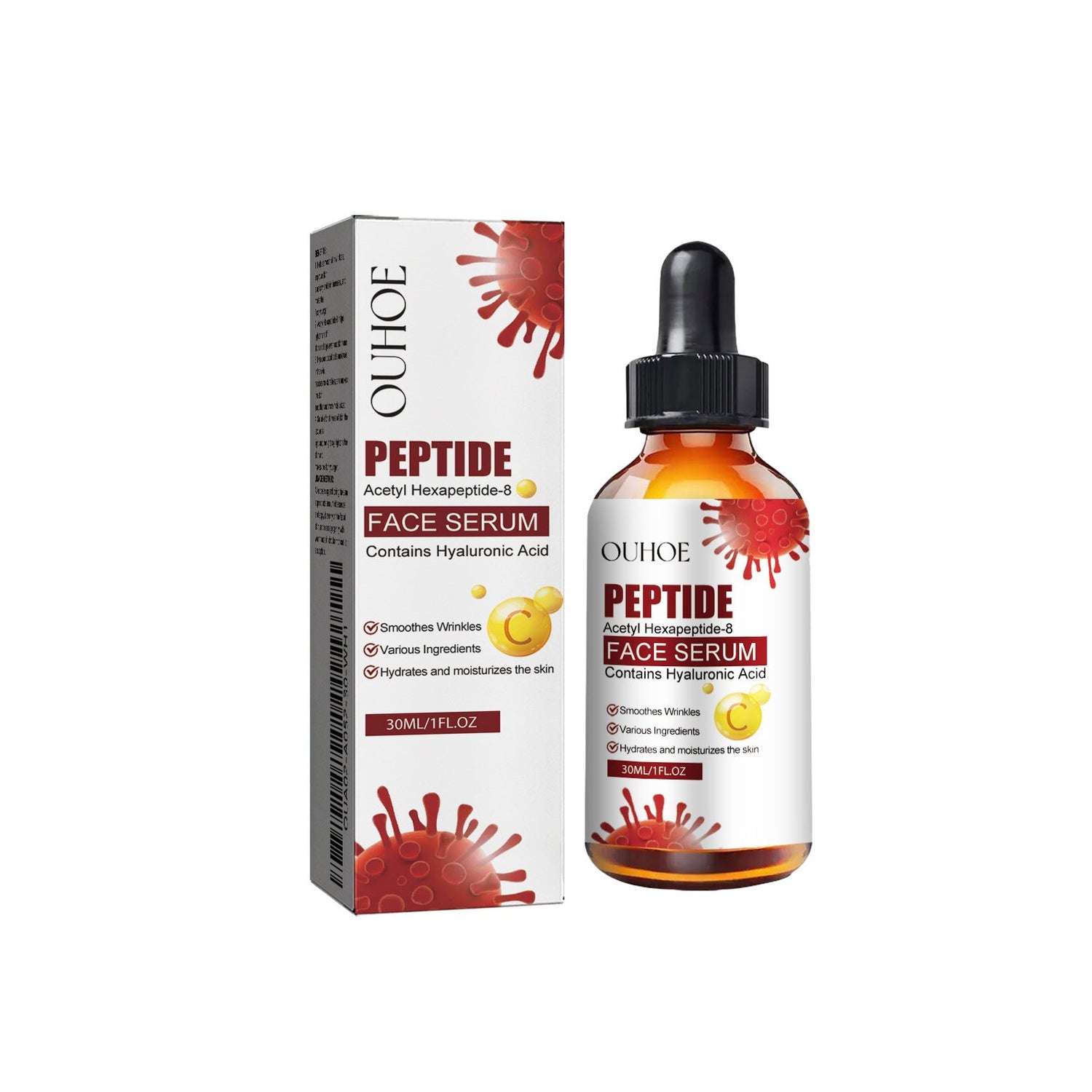 Peptide Face Serum, Fade Out Fine Lines On Your Forehead Skin Moist Hydrating Anti-Aging Essence