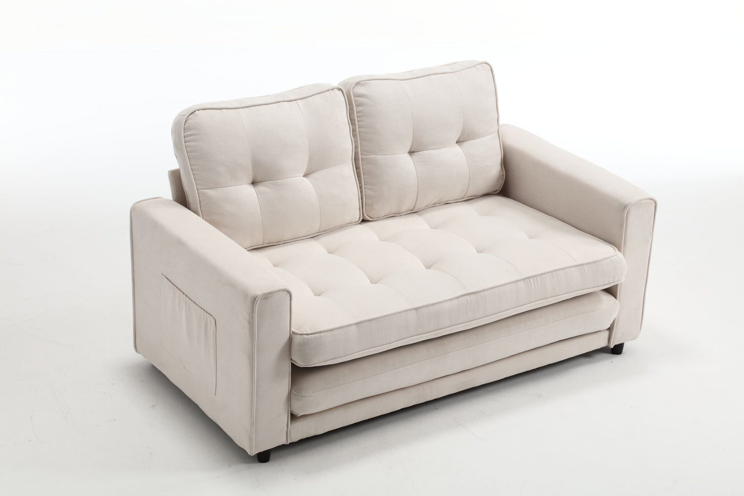 3 Fold Sofa Convertible Futon Couch sleeper sofabed Space saving loveseat Dark Gray &amp; Light Gray &amp; Beige