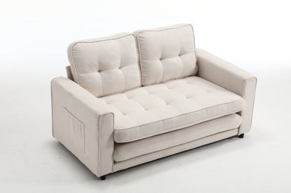 3 Fold Sofa Convertible Futon Couch sleeper sofabed Space saving loveseat Dark Gray &amp; Light Gray &amp; Beige