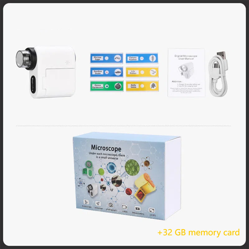 Handheld portable screen with camera microscope for children&