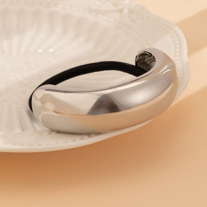 Personalized retro double-layer arc elastic hairpin irregular temperament hair ring