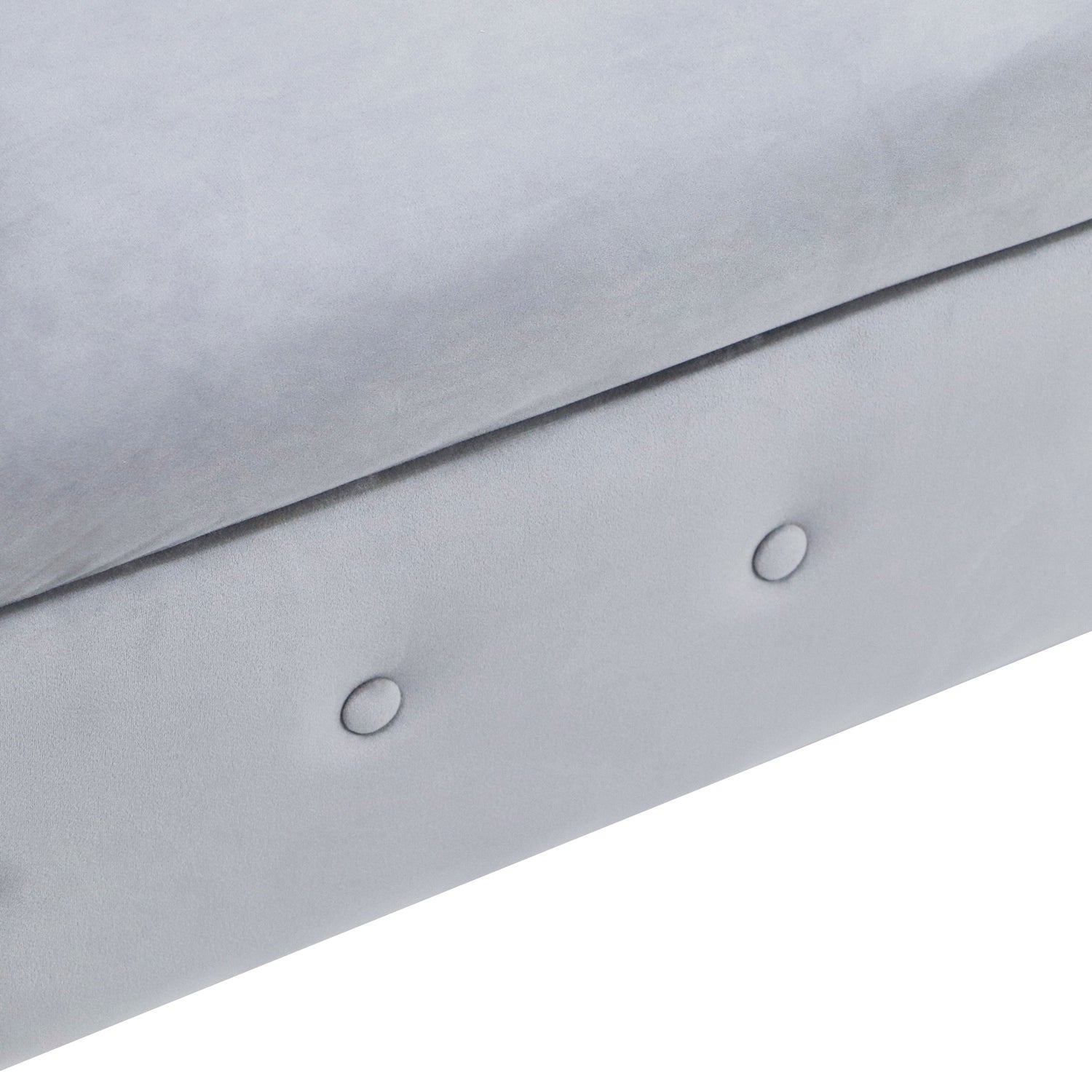 Grey Chaise Lounge Indoor Velvet Lounge Chair for Bedroom with Storage &amp; Pillow Modern Upholstered Rolled Arm Chase Lounge