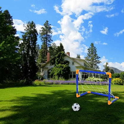 Mini foldable plastic soccer set, detachable posts, high-strength, indoor/outdoor, kids&