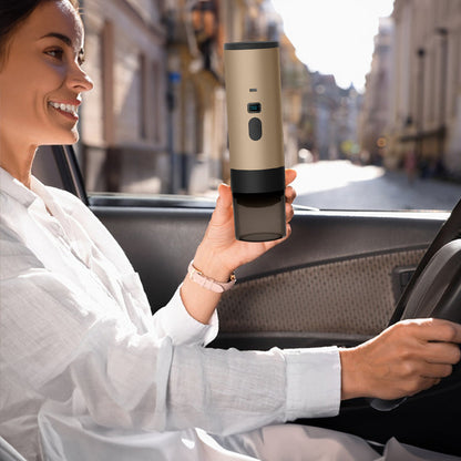 Portable Wireless 3-in-1 Espresso Maker, 7800mAh, Car/Home/Camping, Ground/Capsule Coffee.