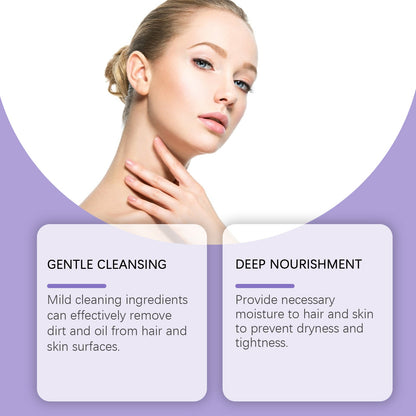 Lavender Shampoo &amp; Shower Set Gently Cleans And Moisturizes Body, Skin And Scalp