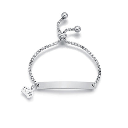 Stainless steel personalized engraved three color curved bracelet simple and personalized women&