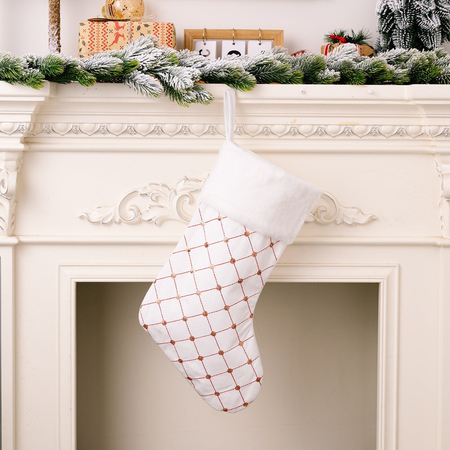 Christmas decoration supplies, high-end Christmas socks, red Christmas stockings, gift bags, tree hanging gift socks
