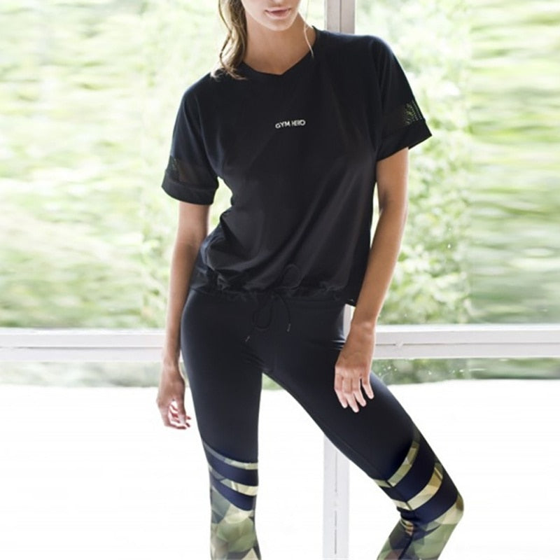 Harajuku Push Up Fitness Legging Camouflage Stripe Bodybuilding Women&